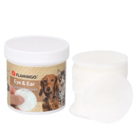 Flamingo EYE & EAR CLEANING WIPES REINI ROUND NEUTRAL 130бр. - тампони за еднократна употреба за очи и уши